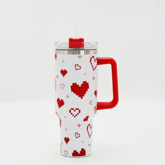 Stainless Steel Tumbler 40oz With Handle & Lid Portable Cold Water Cup