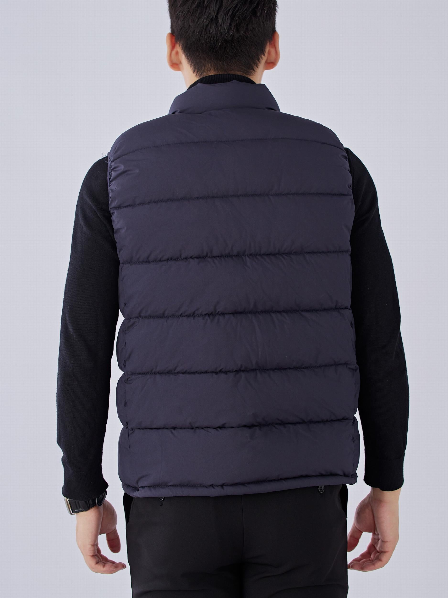 Men's Winter Vest Stand Collar Zip Up Casual Padded Vest