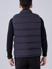 Men's Winter Vest Stand Collar Zip Up Casual Padded Vest