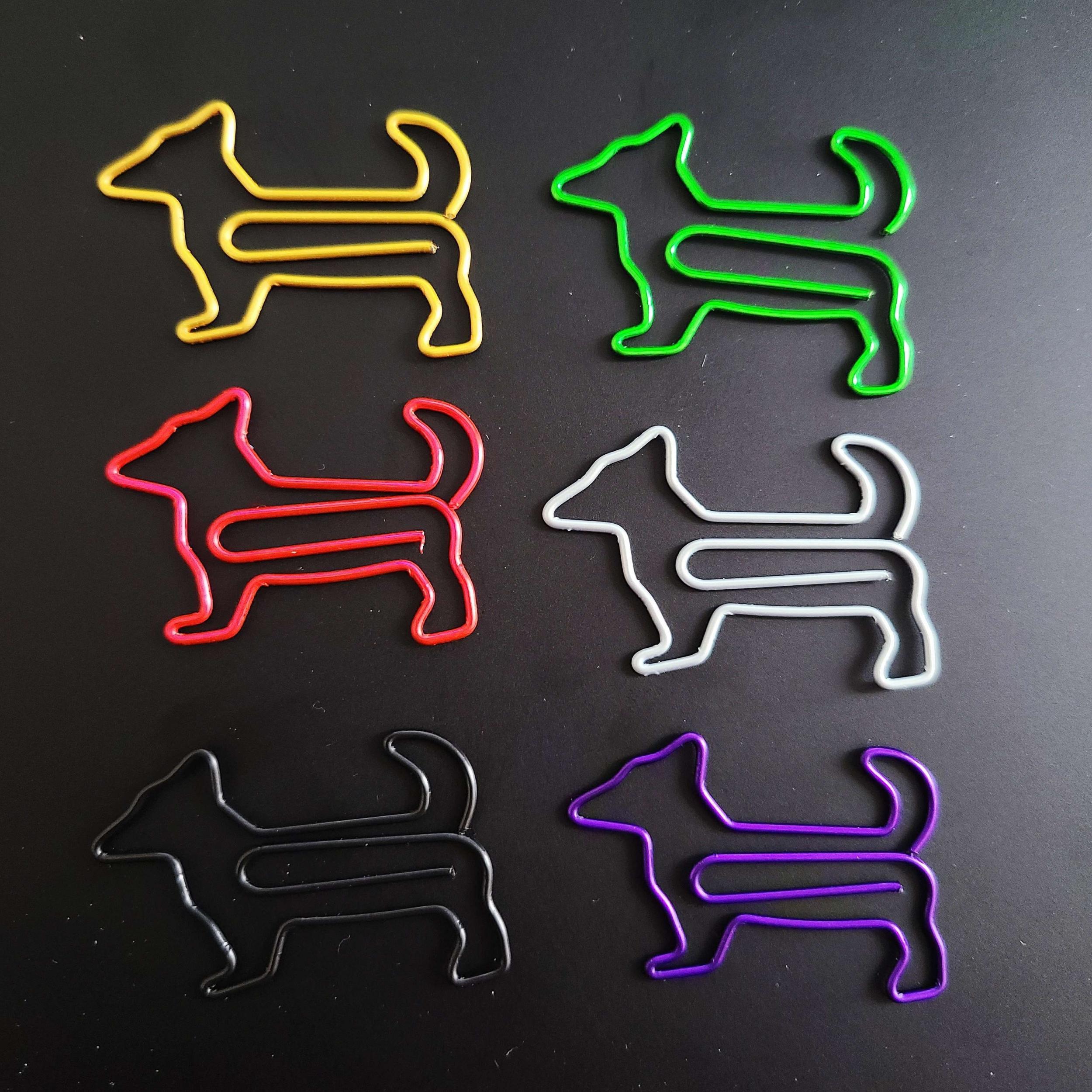30pcs Mixed Paper Clips Dog Shaped Paper Clips Animal Bookmarks Fun Office