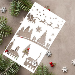 Christmas Painting Stencils Wall Decoration DIY Hand-painted Kids Graffiti