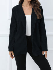 Corduroy Slim Blazer Coat Casual Solid Long Sleeve Loose Fall Winter Blazer