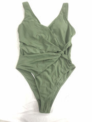 Ruched Knot High Cut One Piece Swimsuit for Women