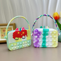 Kids Cartoon Handbag Bubble Pinch Silicone Coin Purse for Girls
