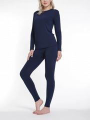 Women's Thermal Underwear Set Long Sleeve Crew Neck Tops & Pants