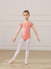 Short Sleeve Cotton Ballet Leotard for Girls