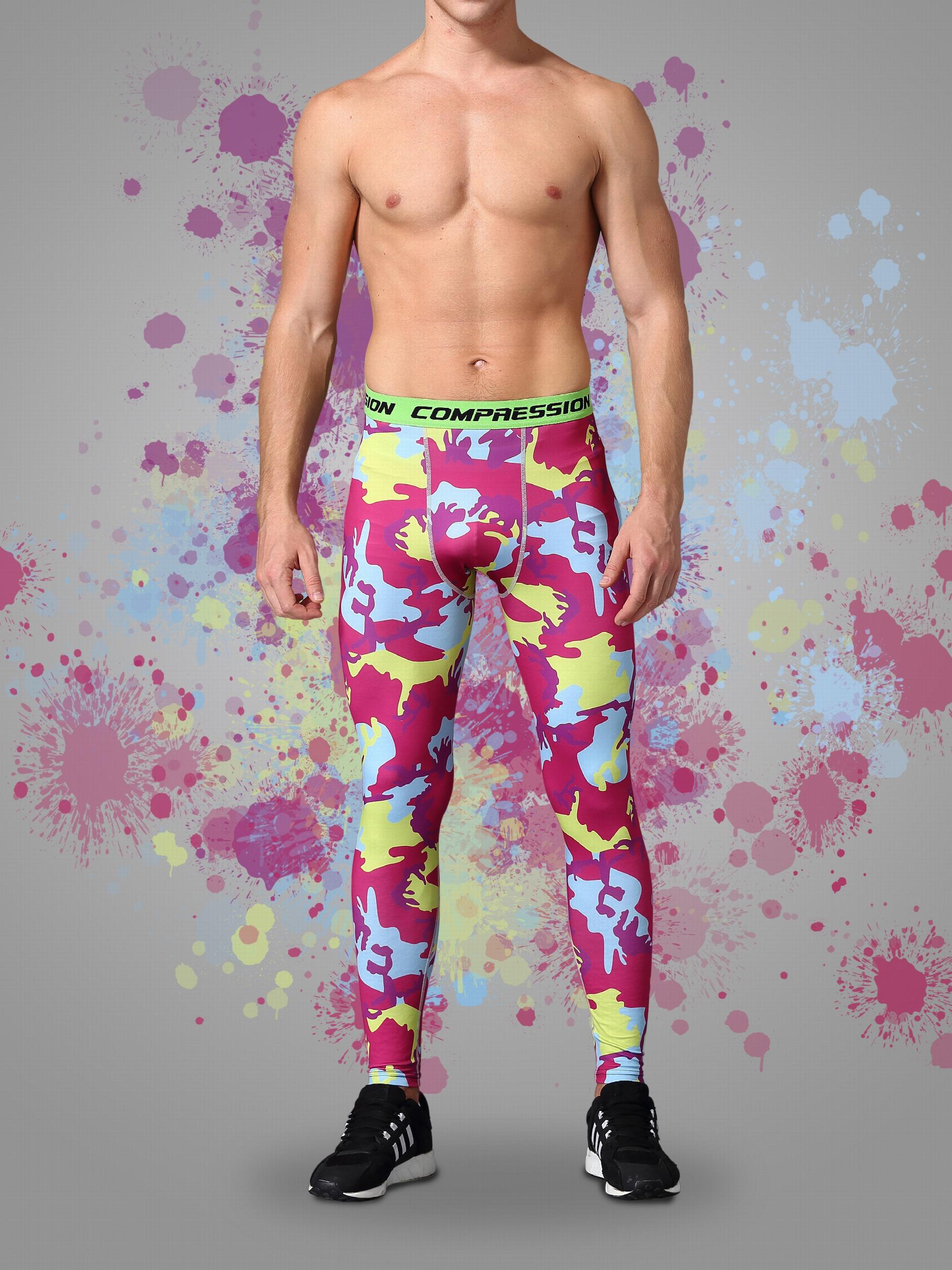 Men's Camo Pocket Leggings Sports Compression Pants