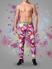 Men's Camo Pocket Leggings Sports Compression Pants