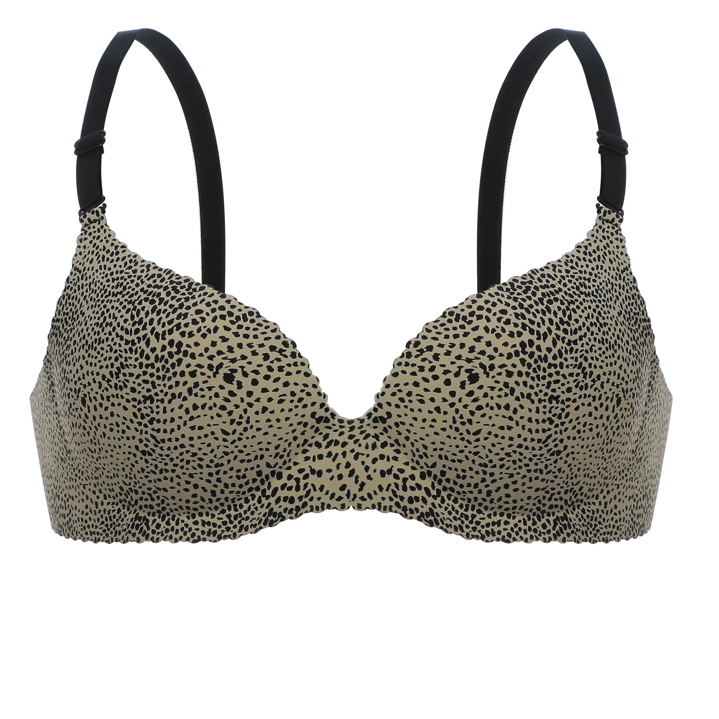 Leopard Print T Shirt Bra Comfy & Breathable Push Up Bra