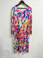 Print Long Sleeve Round Neck Dress