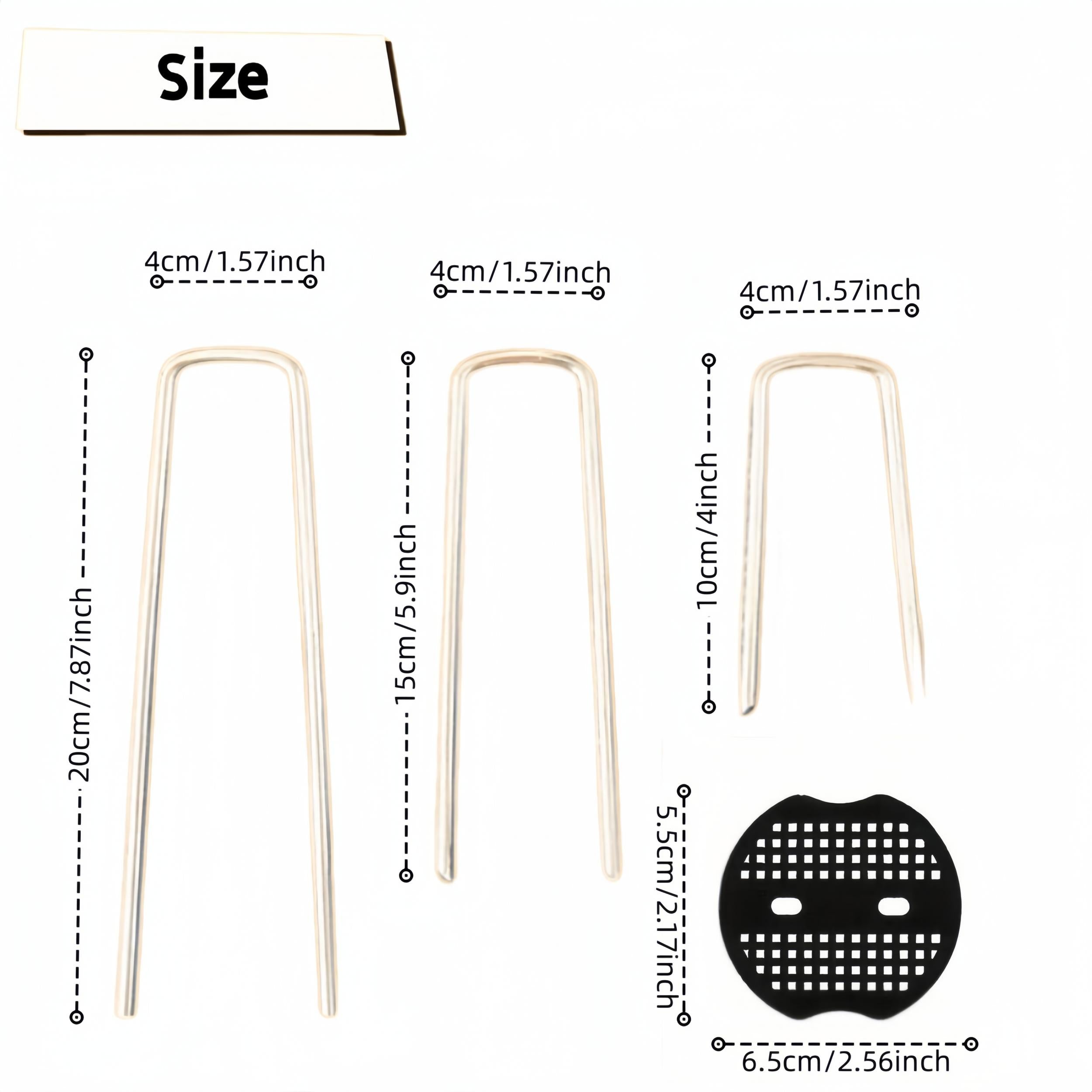 50pcs Galvanized Steel Garden Stakes 11 Gauge U Shaped Pins for Lawn Fabrics