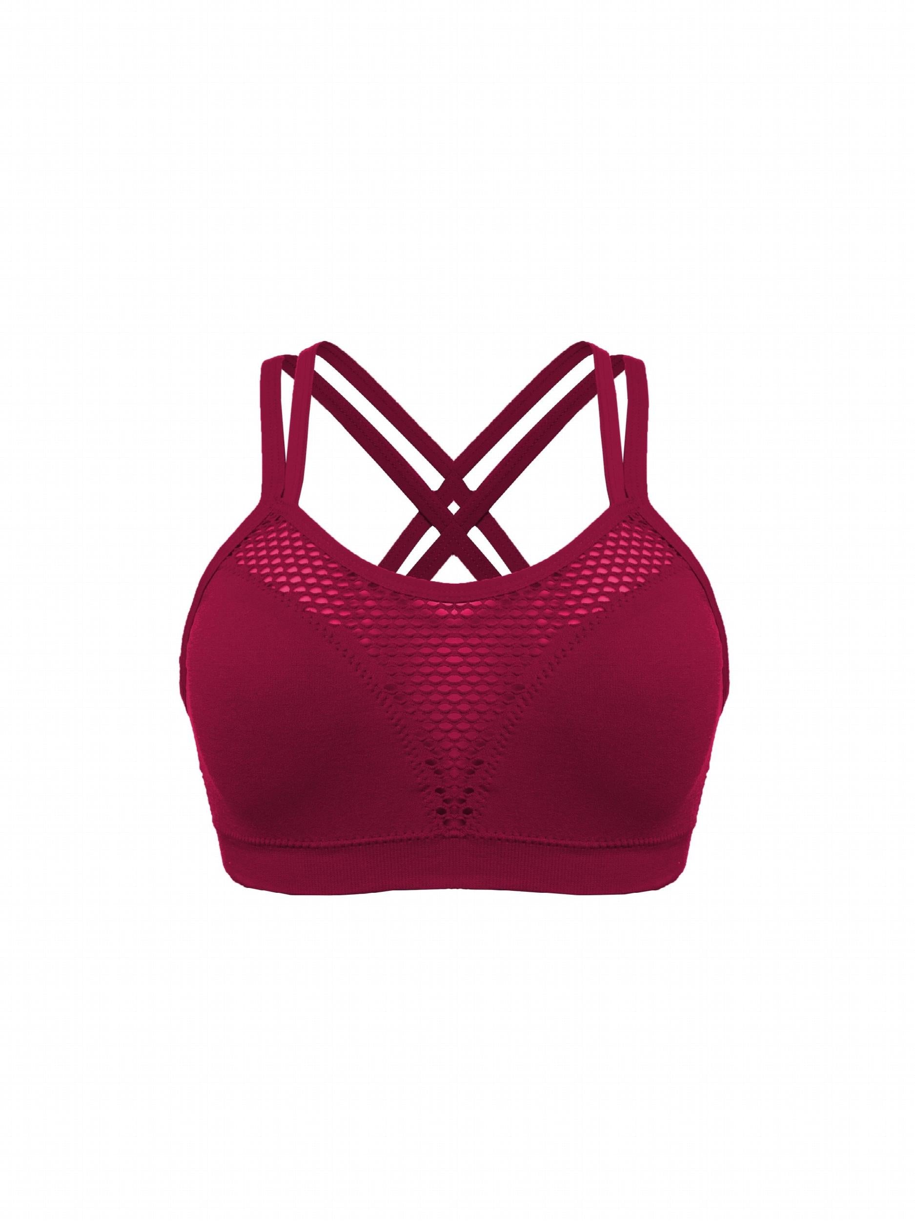 5pcs Stretch Hollow Criss Cross Sports Bra for Women