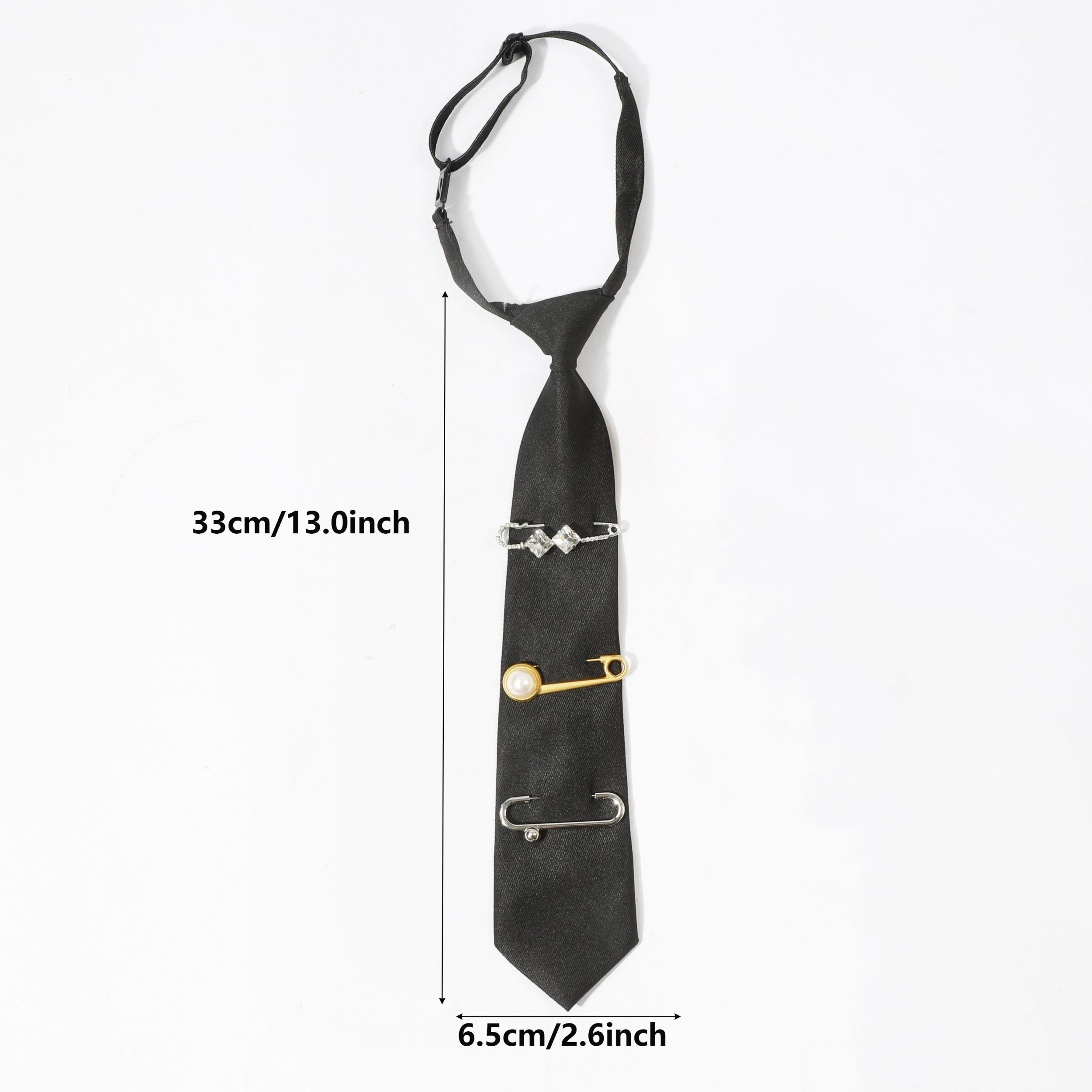 Crystal Brooch Unisex Shirt Bow Tie with Adjustable Neck Tie