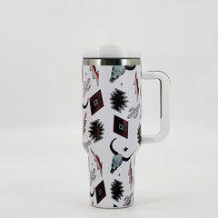 Stainless Steel 40oz Double Wall Tumbler With Handle and Lid