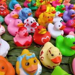 30-60 Colorful Rubber Ducks Toy Duckies for Kids Bath Birthday Summer Beach