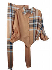 Women's Plus Colorblock Plaid 2PC Set