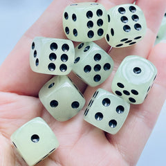 12pcs Luminous Dices 16mm Circular Dot Dice Set for Nightclub Bar KTV