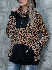 Leopard Print Long Sleeve Pullover Women's Sweatshirt
