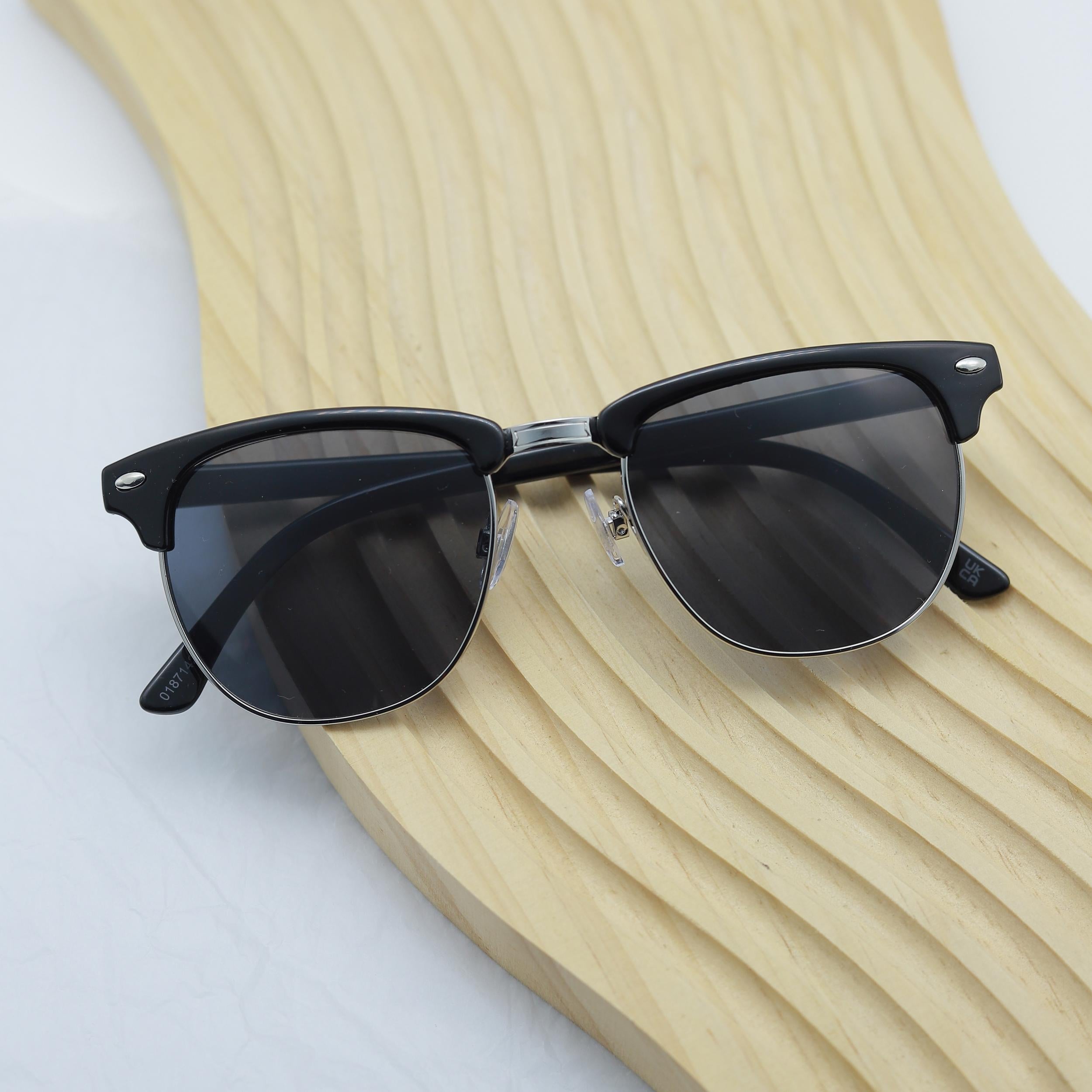 Rivet Square Sunglasses Mirrored UV400 Sun Shades + Case