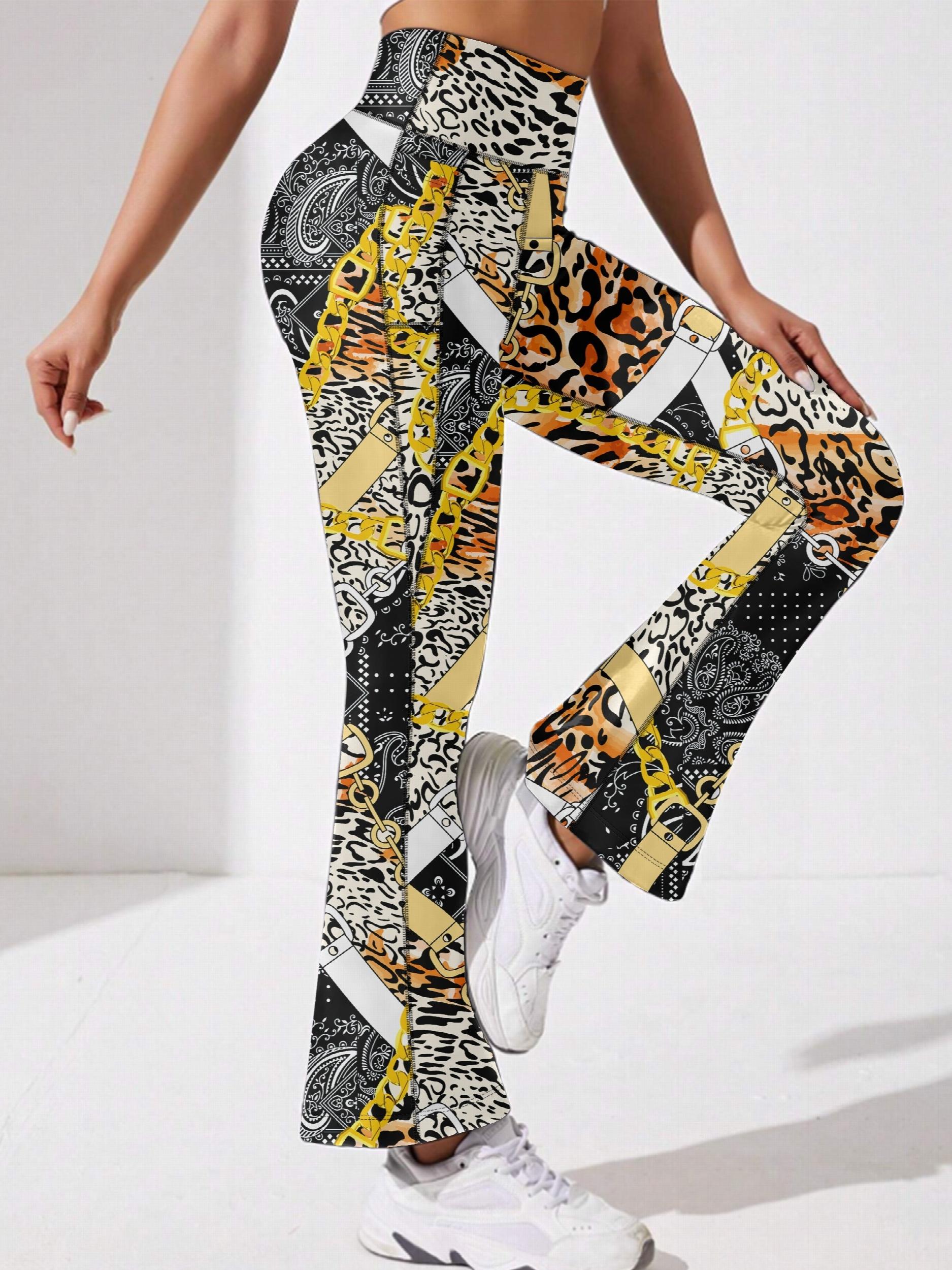 Slimming Yoga Leggings High Stretch Flared Legs Yoga Pants Women's Active