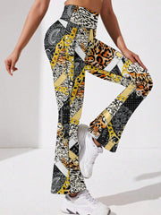 Slimming Yoga Leggings High Stretch Flared Legs Yoga Pants Women's Active