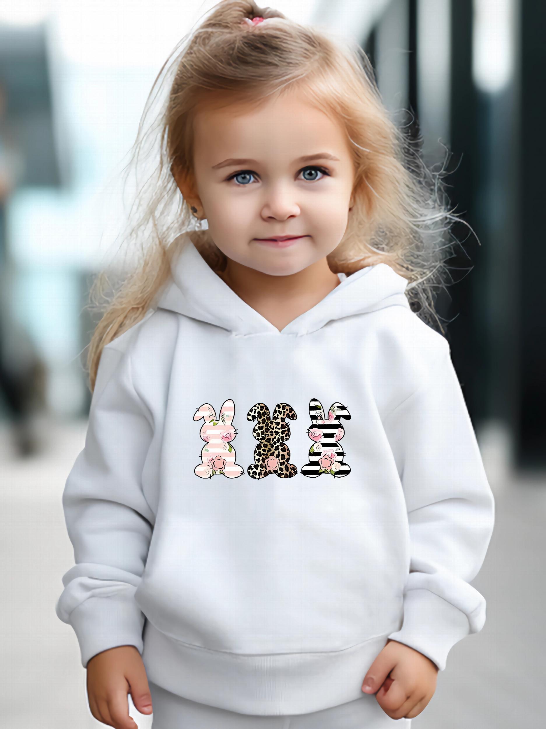 Bunny Print 2pcs Girls Outfits For Sports Spring Fall Outdoor Gift Easter