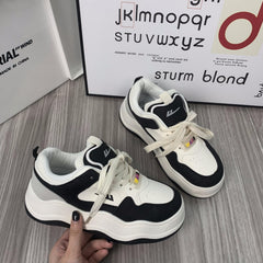 Women's Lace up Platform Skate Shoes Height Increased Sneakers