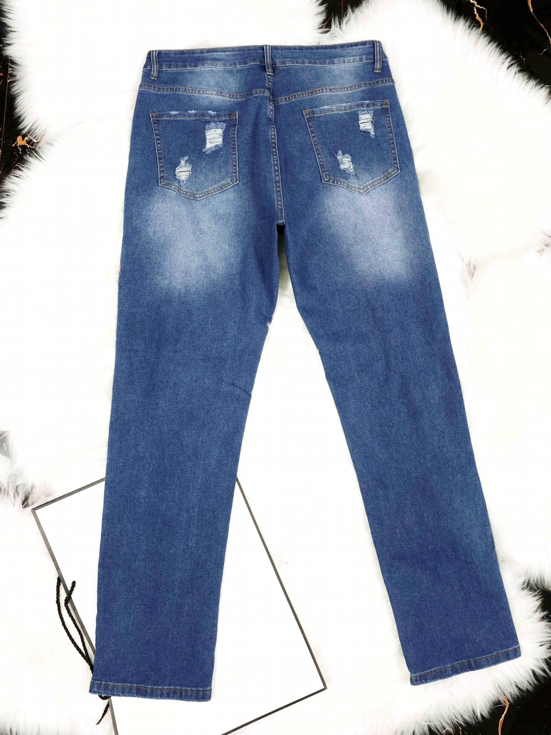 Skull Print Washed Button Fly Medium Stretch Jeans