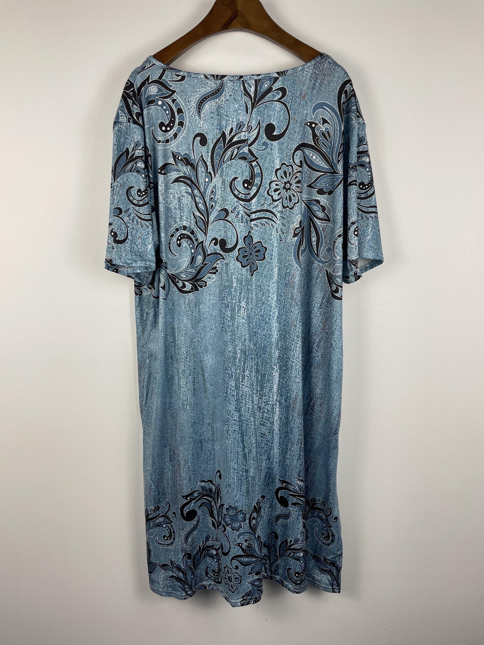 Floral Print Short Sleeve V Neck Dress