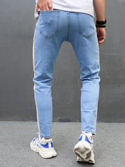 Vintage Distressed Jeans Men's Casual Street Style Denim Pants