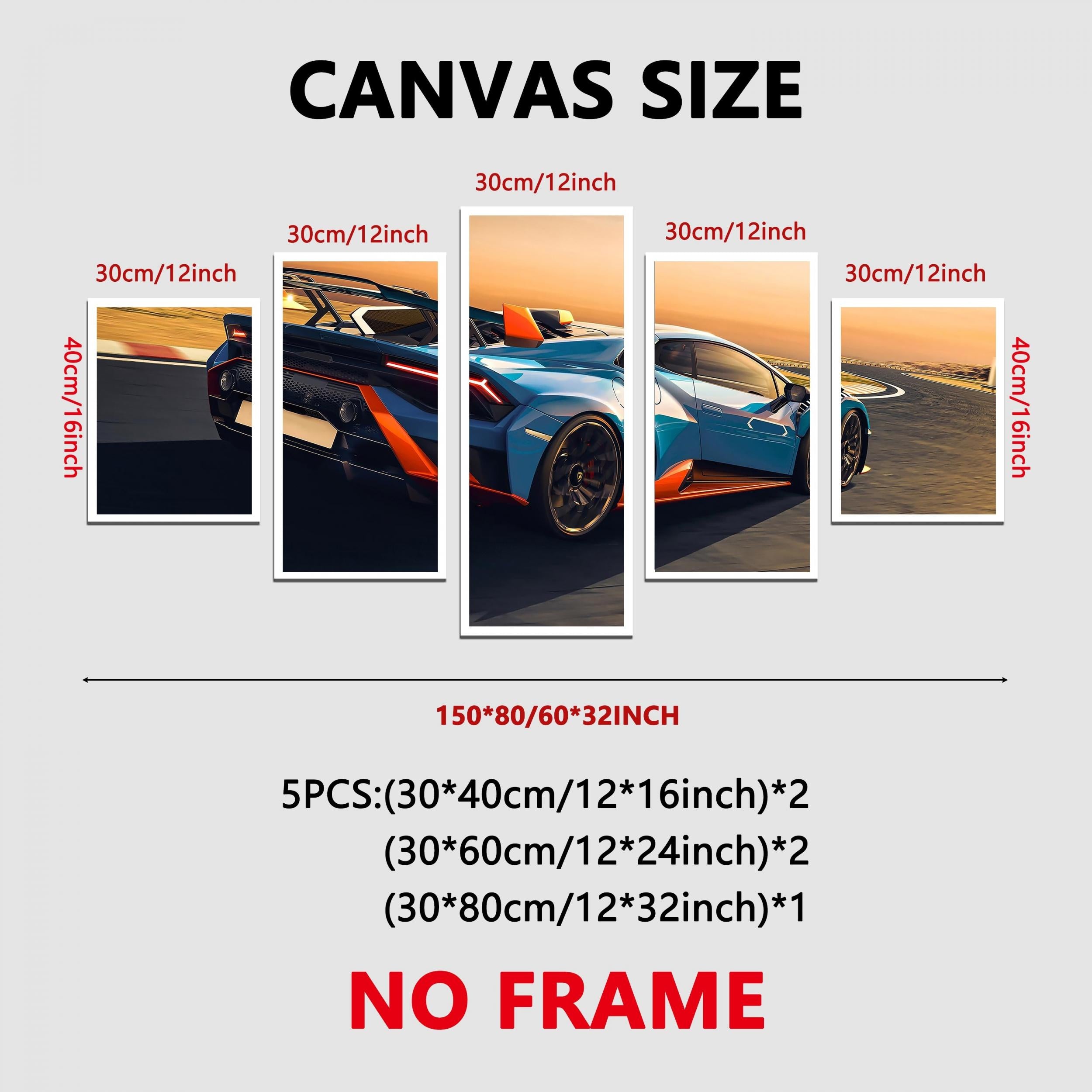 Sports Car Canvas Wall Arts Living Room Decor Modern Racing Car Pictures