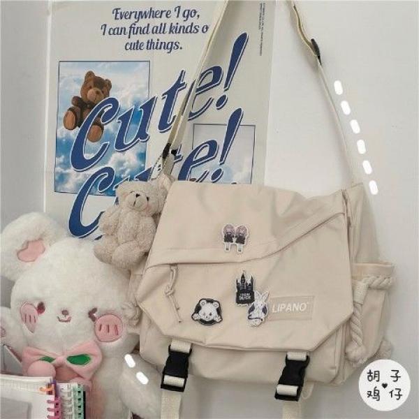 Anime Cartoon Shoulder Bag for School Teens Canvas Hip Hop