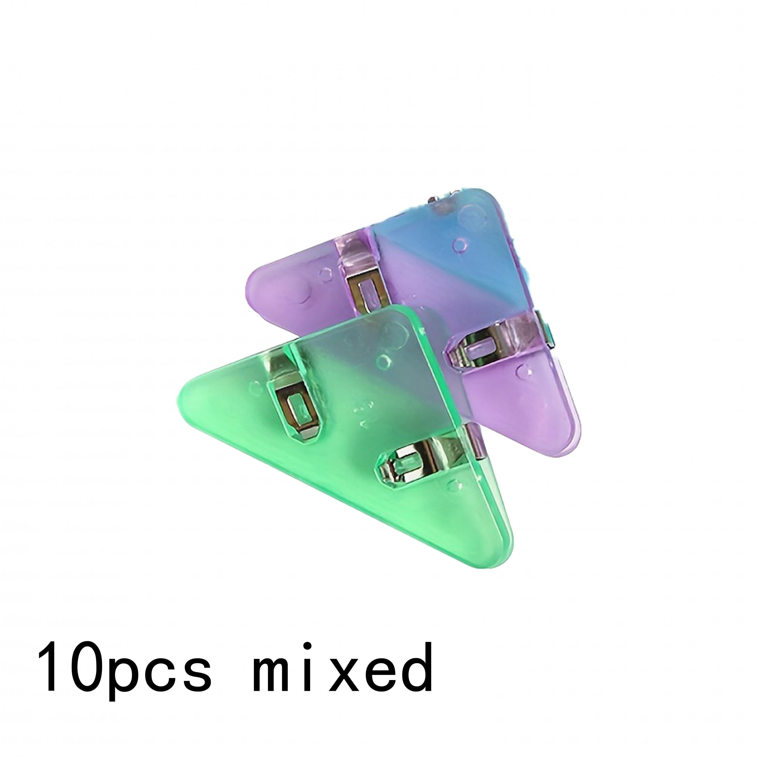 10 Mixed Office Triangle Book Clips Colorful Plastic Folders