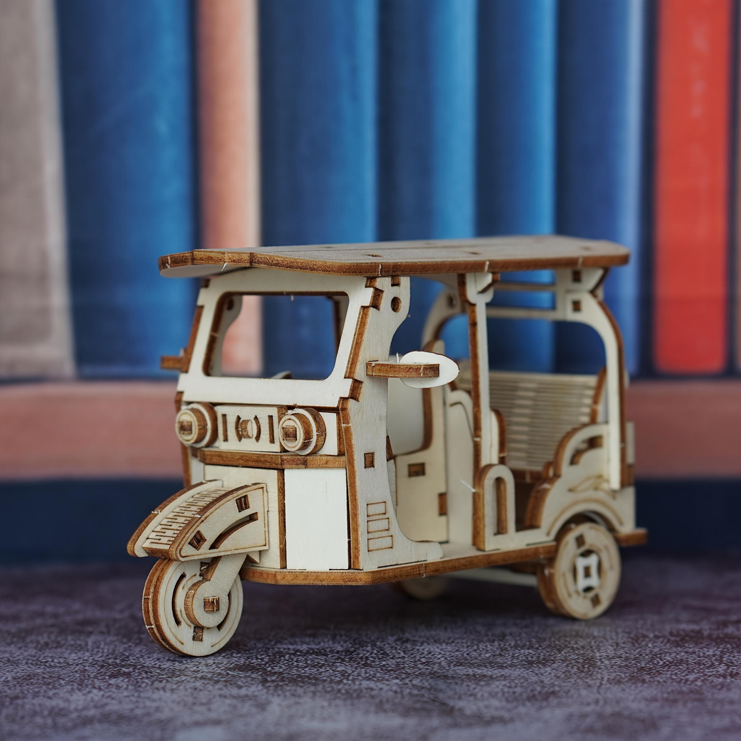DIY Motorcycle Model Kit 3D Wooden Puzzle Building Blocks Toy