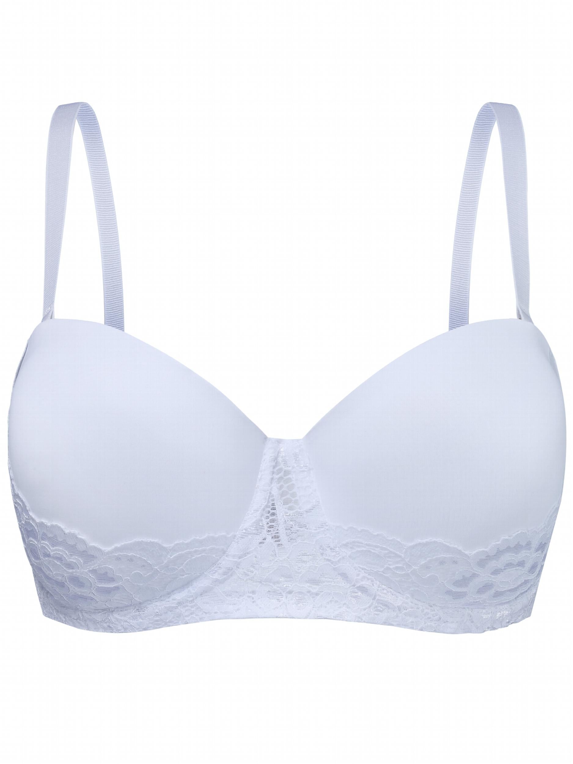 Contrast Lace Molded Cup Bralette With Removable Straps