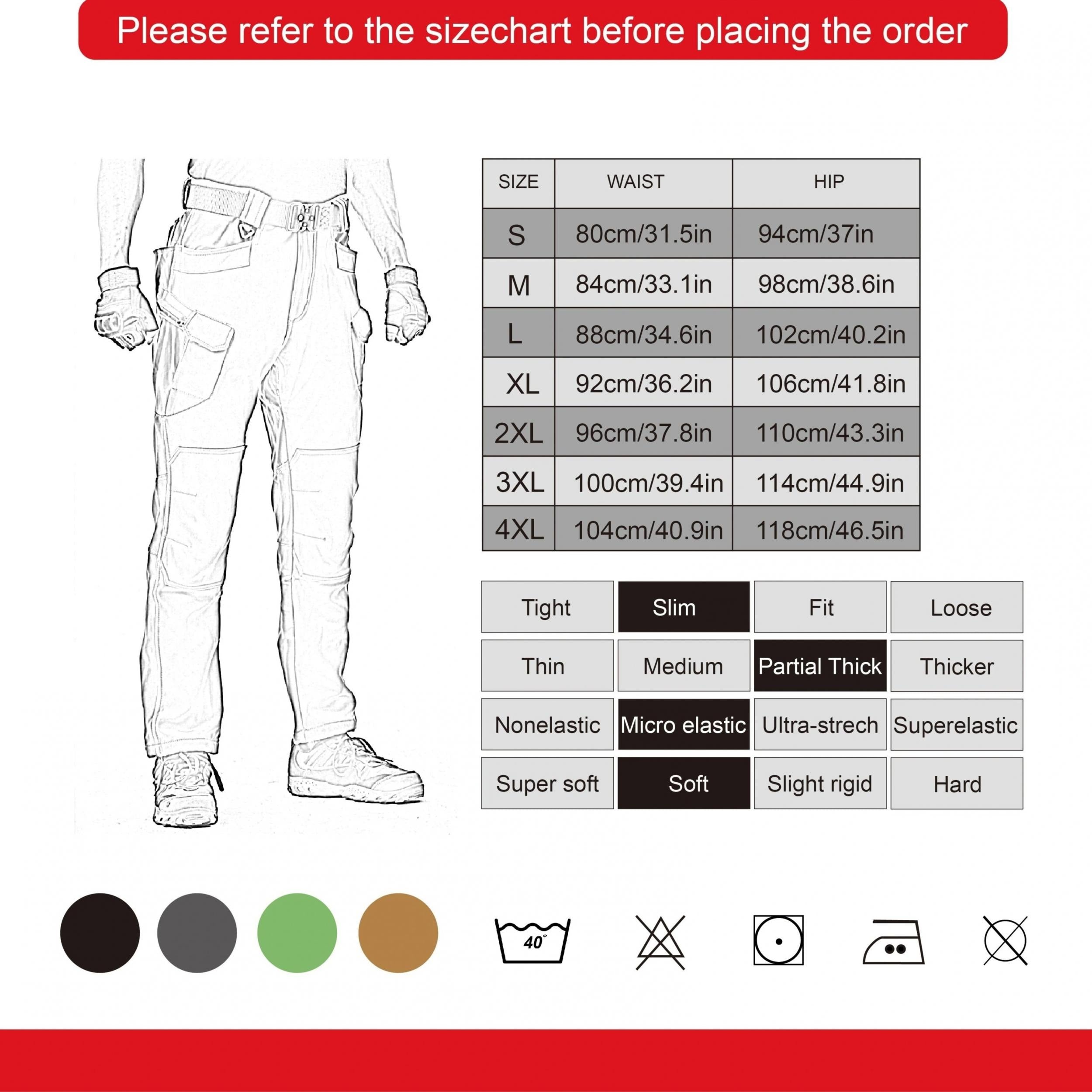 Men's Winter Work Trousers Plus Velvet Warm Cargo Pants