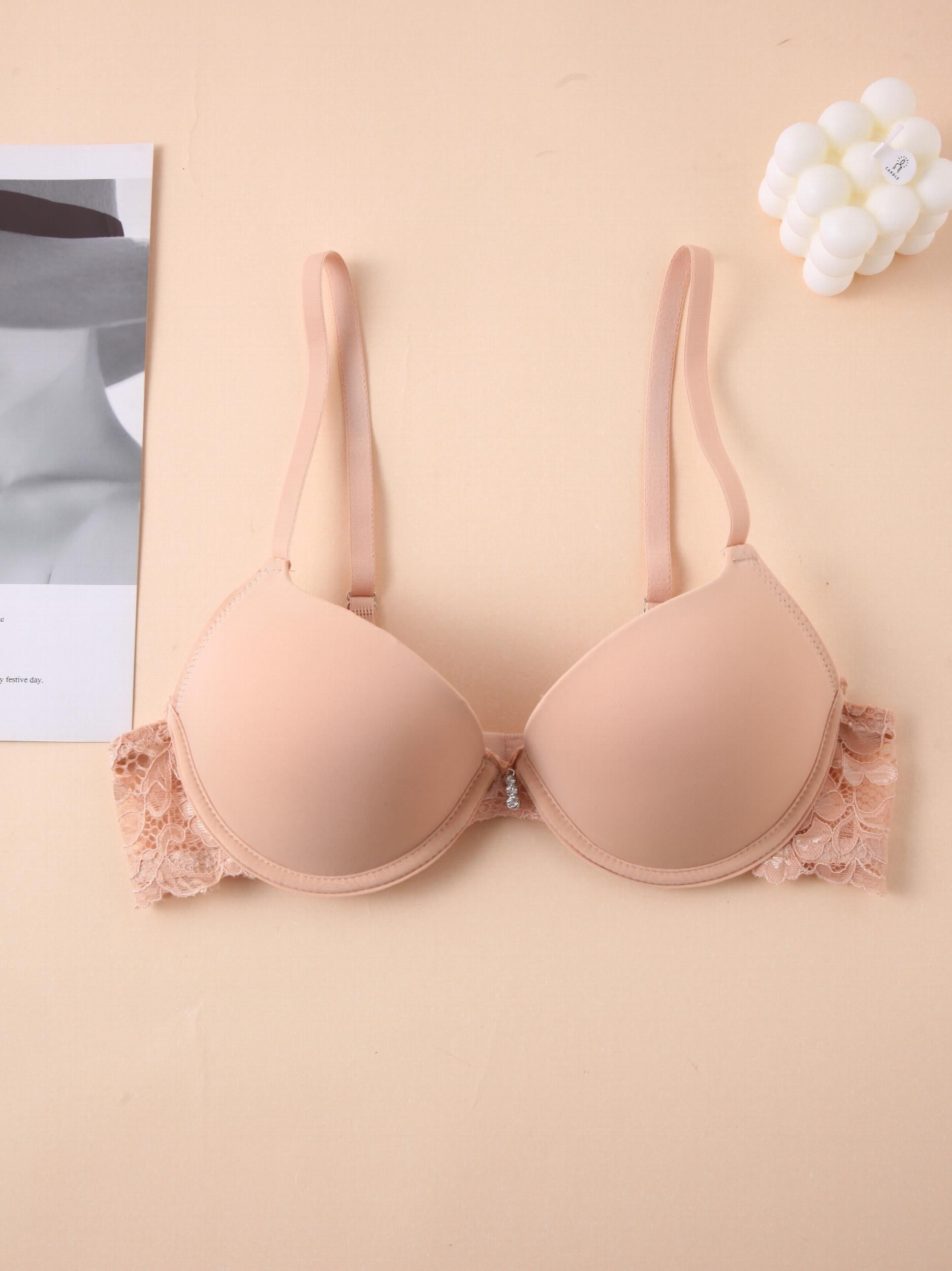 Wireless Push Up Bra Lace Splicing Soft Comfortable Women Lingerie