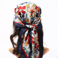 Vintage Flower Print Bandana Square Scarf Neckerchief Classic Head Wrap