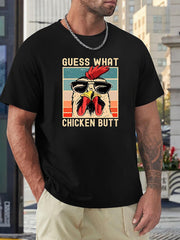 Chicken Meme Print Men's Sports T-shirt Outdoor Fitness Clothes Gift