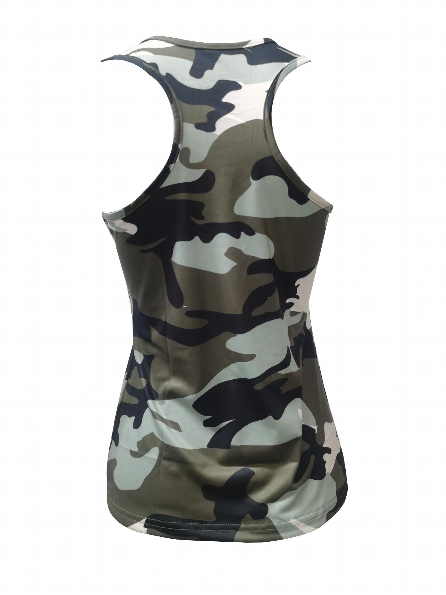 Camo Print Tank Top Racerback Sleeveless Summer Women's Clothing