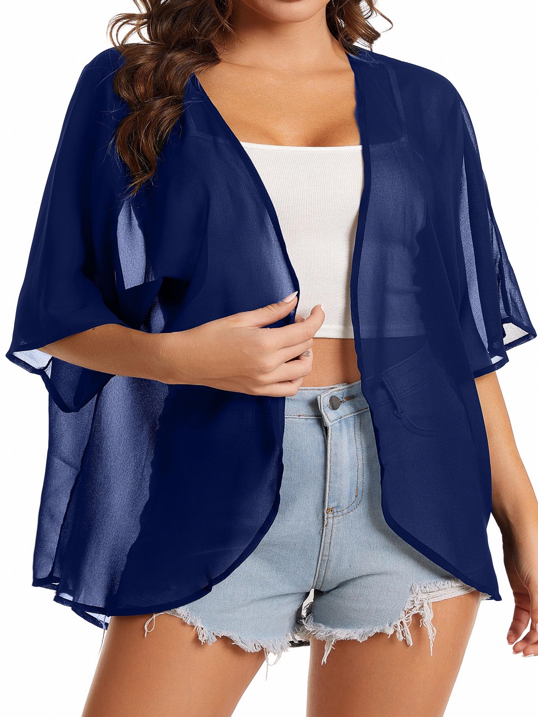 Casual Cover Up Women's Plus Short Sleeve Cardigan