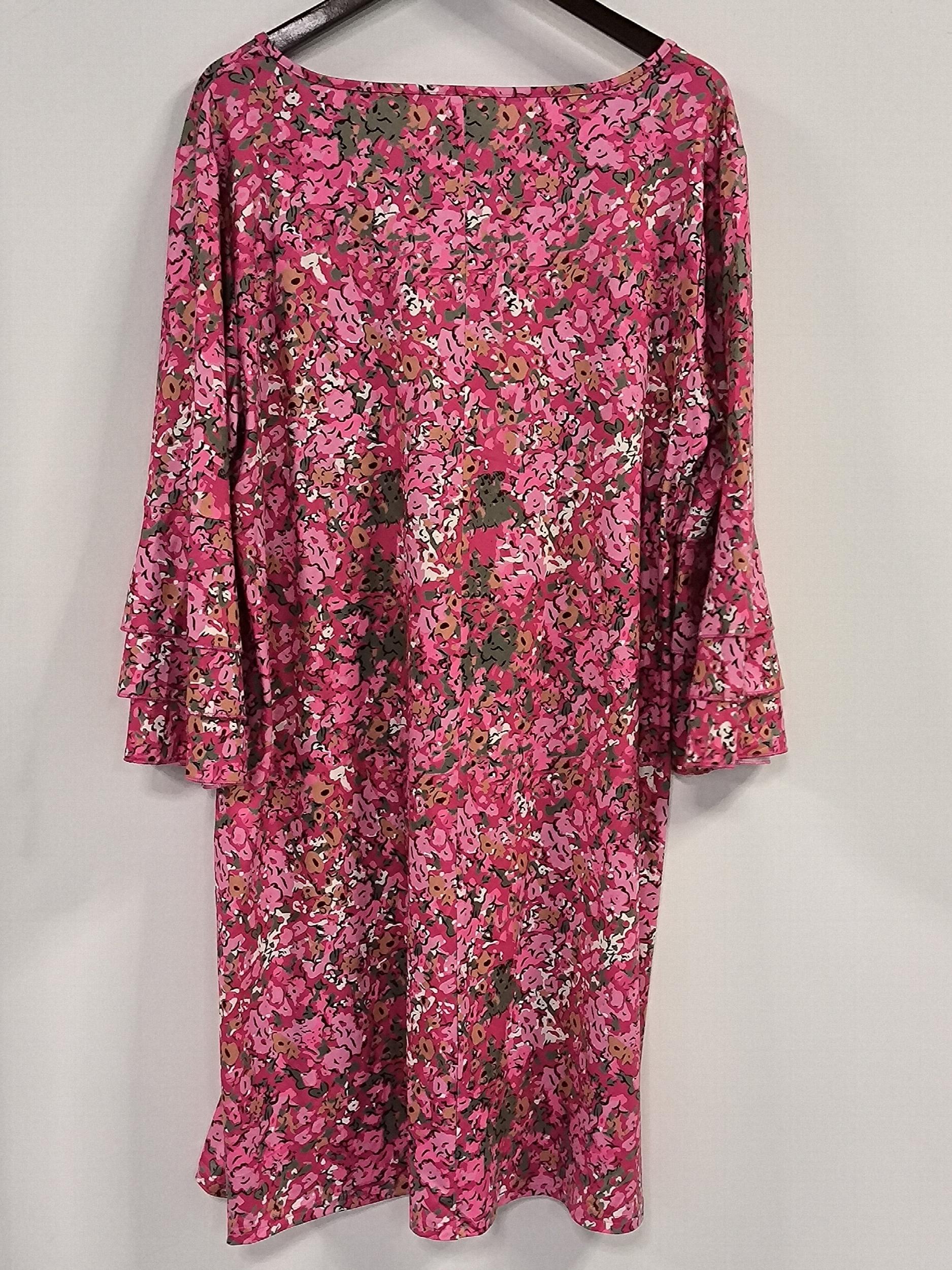 Boho Dress Women's Plus Ditsy Floral Print Layered Sleeve V Neck Dress
