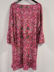 Boho Dress Women's Plus Ditsy Floral Print Layered Sleeve V Neck Dress