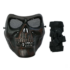 Skull Skeleton Devil Half Face Airsoft Mask Halloween Cosplay Props