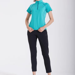 Quick Dry Mock Neck Zip Up Sports Shirt Women's Summer Top