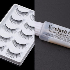 5 Pairs Natural Thick Style False Eyelashes With Glue