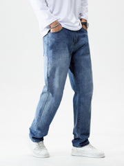 Men's Loose Fit Classic Jeans for All Seasons