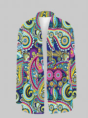 Graphic Print Open Front Cardigan Long Sleeve Casual Cardigan