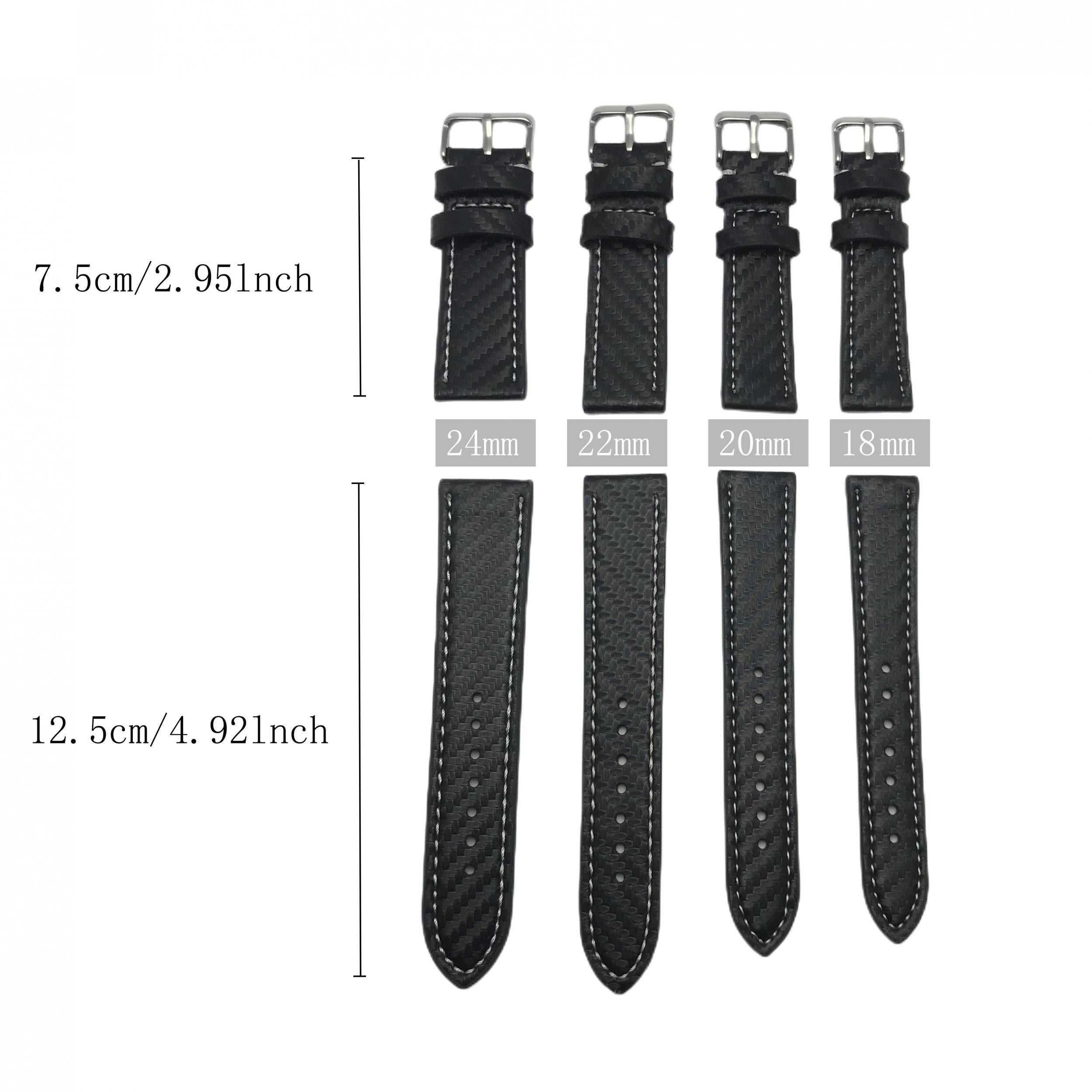 Carbon Fiber Texture Watch Strap 18-24mm