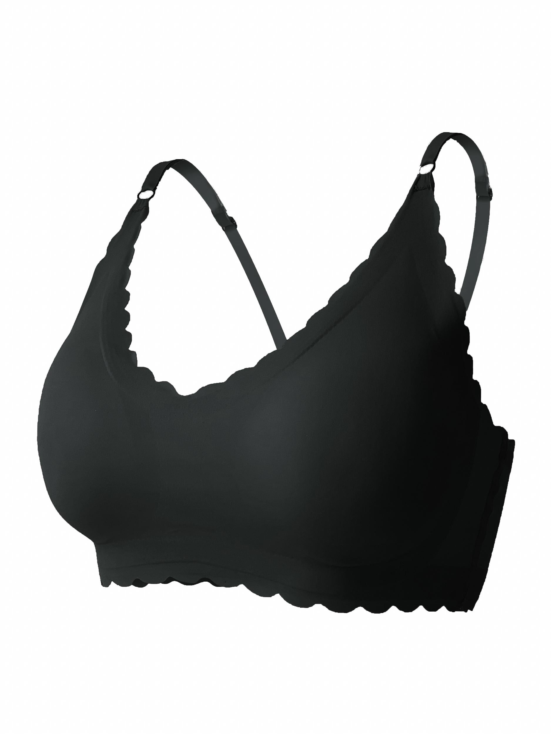 4pcs Wirefree Push Up Sports Bra V neck Workout Running Bra For Women